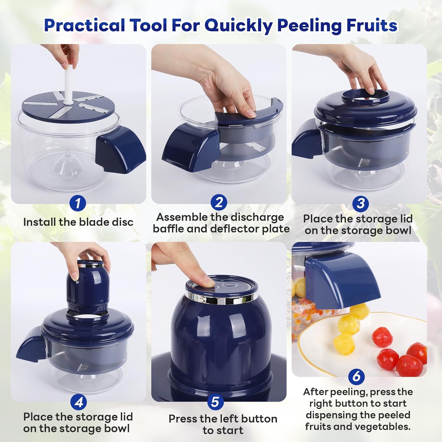 Automatic Electric Grape & Garlic Peeler – Blue