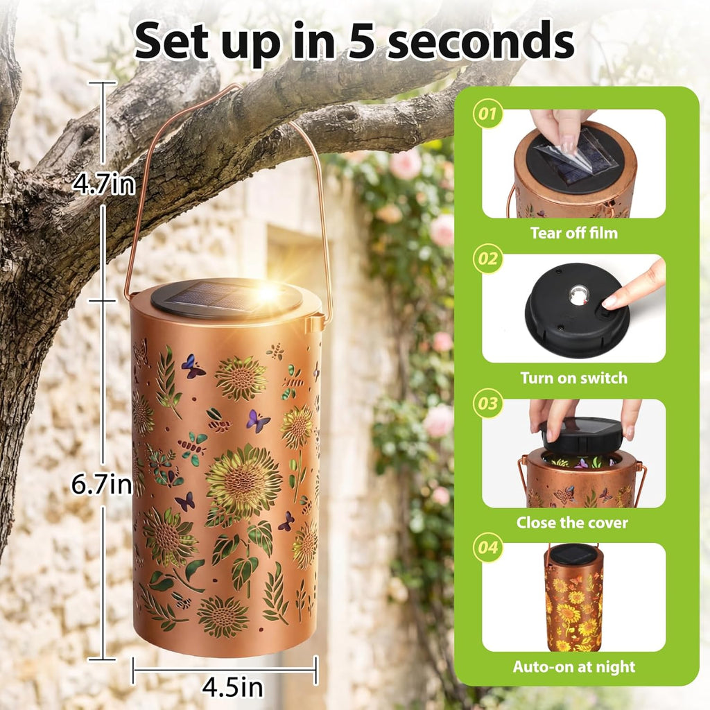 Solar Sunflower Lights 2-Pack – Color Changing Outdoor Decor