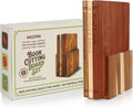 Book Cutting Board Set of 3 with Wood Stand, Solid Acacia Wooden Cutting Boards for Kitchen That Look Like Books, Decorative Cutting Board Book Set, Unique Book Cutting Boards Gift